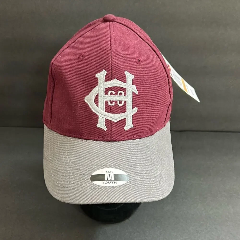 Hersheys Chocolate World Youth Cap Hat Adjustable Sz Medium Maroon Gray Logo